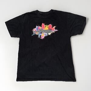 Mr.Brainwash Inspired Street Art Graffiti T-Shirt Black Large 20x26 Spray Paint